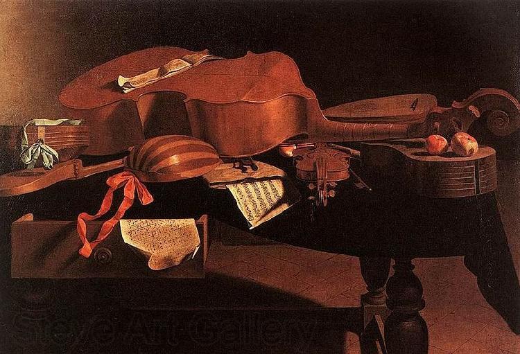 Evaristo Baschenis Musical Instruments Spain oil painting art